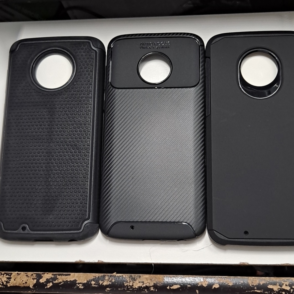 3 cases for motorola G6 regular color black new